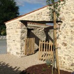 country cottage with indoor pool patio entrance