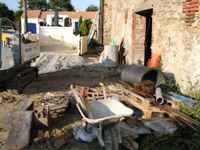 Self catering holidays in France with pool restoration of barn, work begins