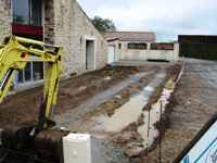 travaux de l'ancienne grange: bandes de roulement