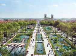 Maison de vacances avec piscine couverte à La Roche sur Yon et sa place centrale animée